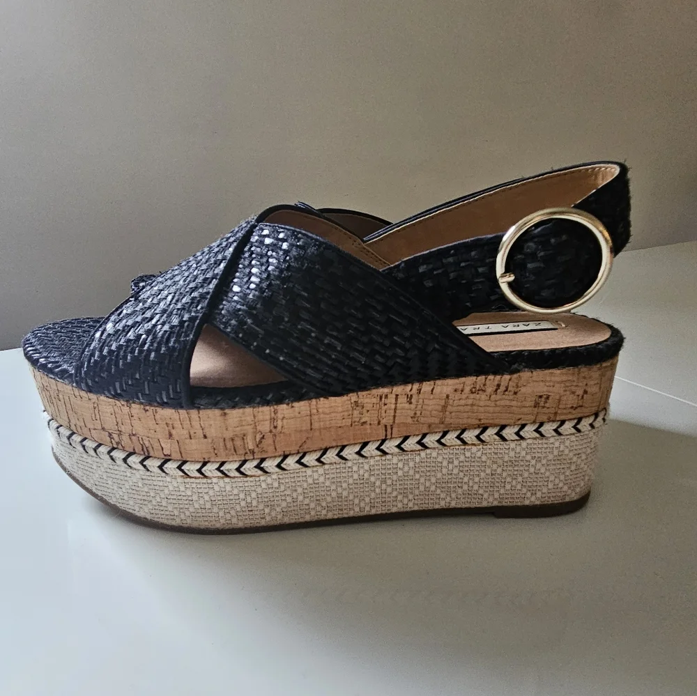 Zara Wedges platform Woven sandals